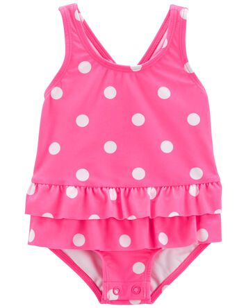 Baby 1-Piece Polka Dot Swimsuit, 