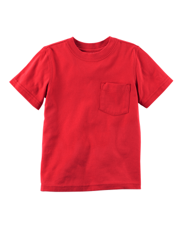Toddler Solid Short-Sleeve Pocket Tee - Red, 