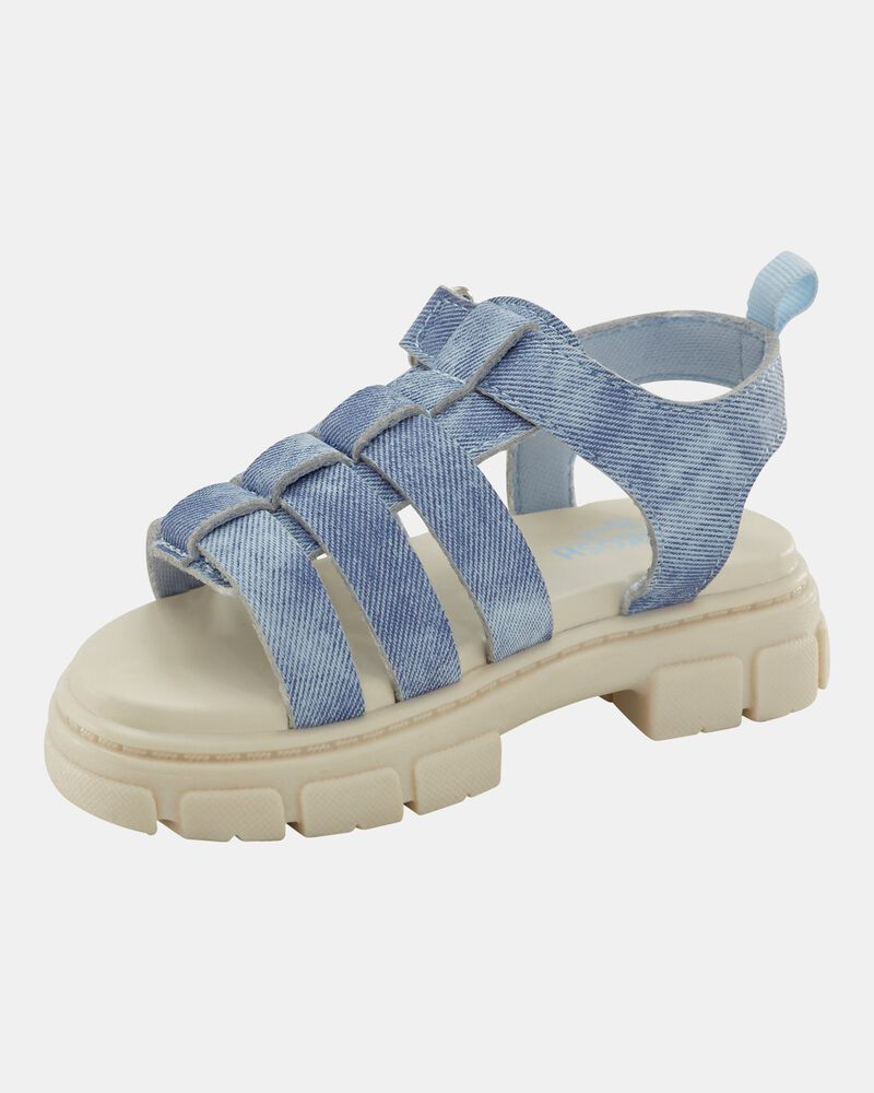 Toddler Girl Strappy Denim Sandals - Blue, image 7 of 7 slides