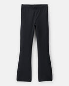 Kid Solid Cotton Flare Stretch Leggings - Black, image 1 of 4 slides