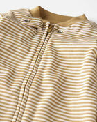 Organic Cotton Rib Sleep & Play Pajamas in Stripes, image 3 of 4 slides