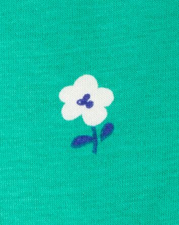Baby Floral Cotton Romper - Green, 