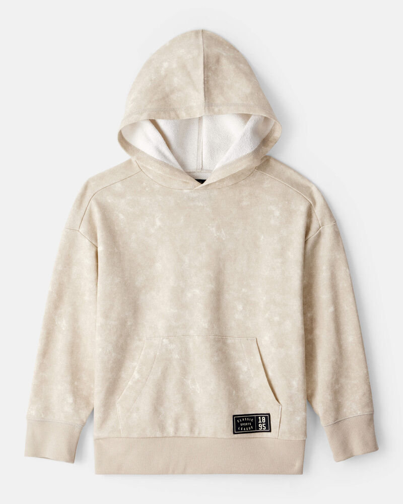 Boys French Terry Acid Wash Hoodie - Ivory, image 1 of 3 slides