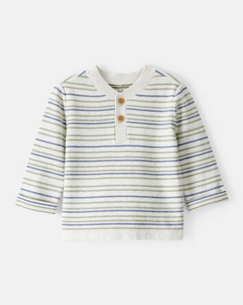 Baby Boy Long-Sleeve Stripe Fashion Top - Grey, 