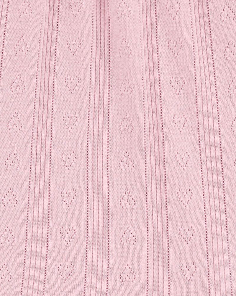 Toddler Lettuce Hem Heart Pointelle Top, image 2 of 3 slides