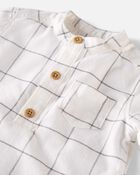 Baby Organic Cotton Plaid Flannel Henley Shirt, image 2 of 4 slides