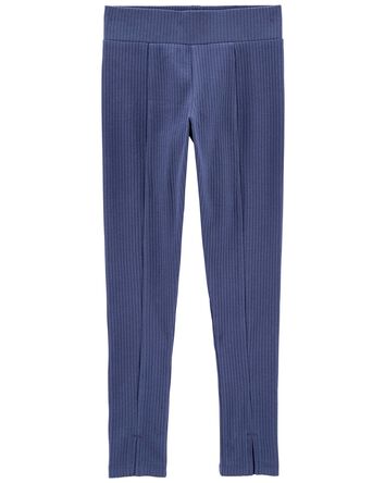 Kid Split Hem Rib Leggings, 