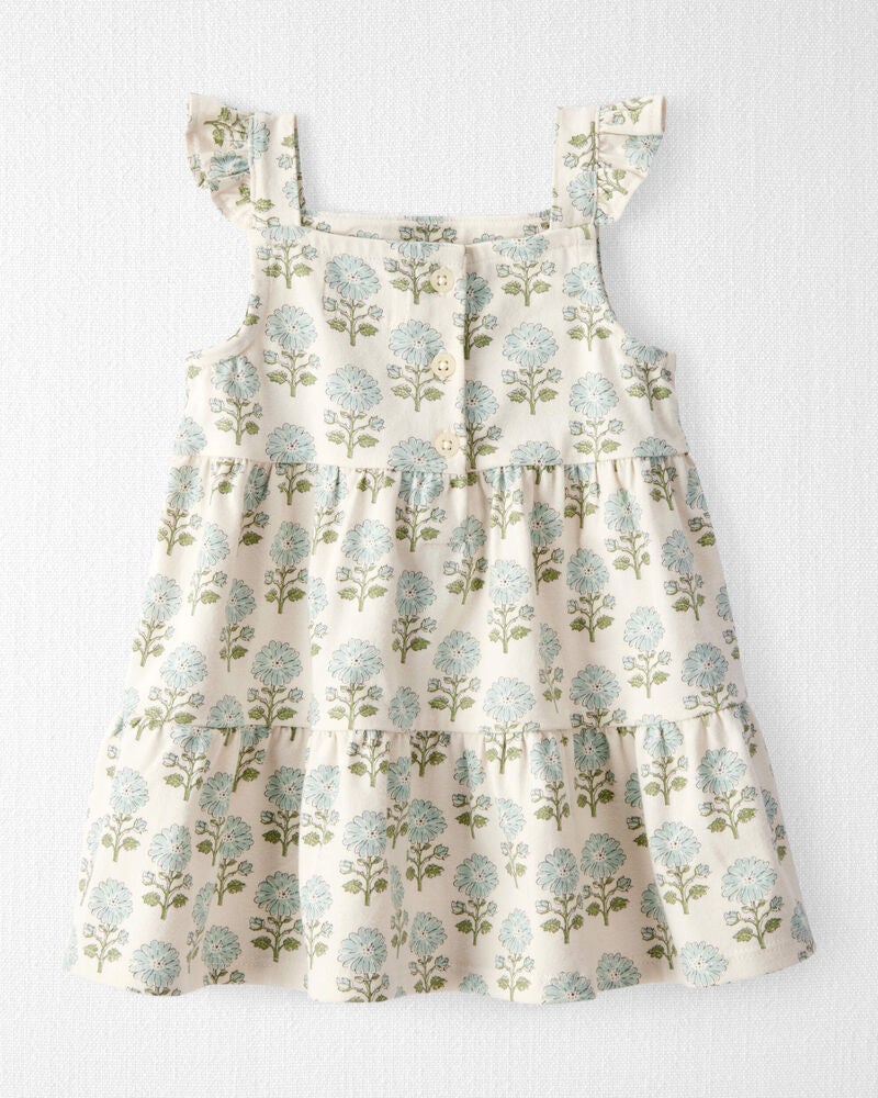 Baby Organic Cotton Floral-Print Dress, image 2 of 6 slides