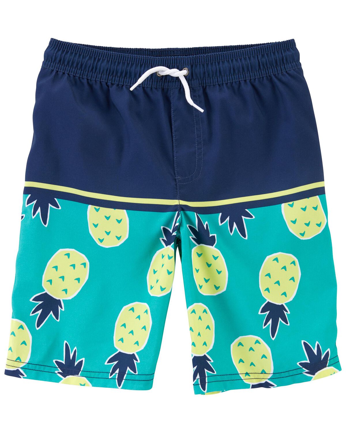 Blue Kid Pineapple Swim Trunks