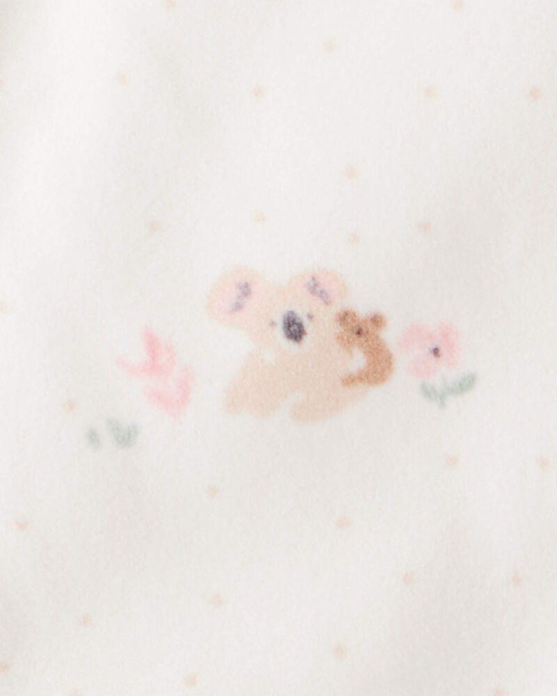 Baby Koala Print Loose Fit Long-Sleeve Wearable Blanket - White, image 3 of 4 slides