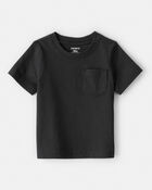 Baby Solid Short-Sleeve Pocket Tee - Black, image 1 of 3 slides