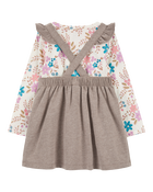 Baby 2-Piece Floral Tee & Flutter Jumper Set, image 2 of 6 slides