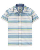 Toddler Baja Stripe Button-Front Short Sleeve Shirt, image 1 of 3 slides