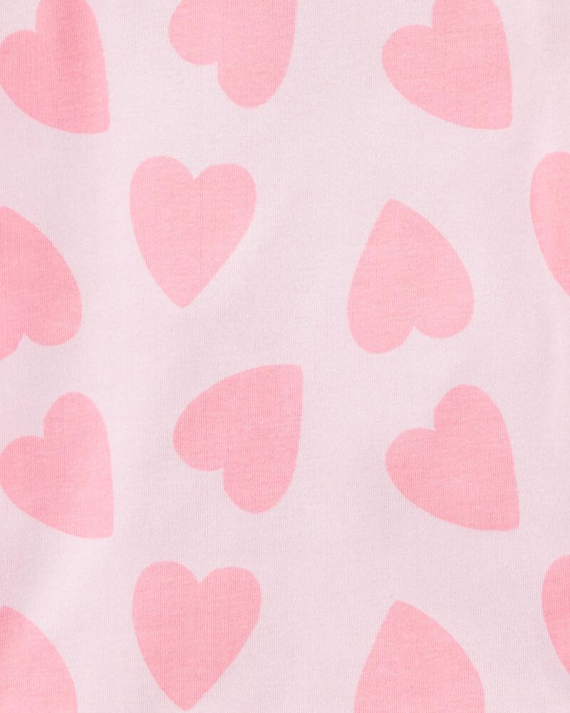 Kid 4-Piece Rainbow Heart 100% Snug Fit Cotton Pajamas - Pink, image 2 of 4 slides