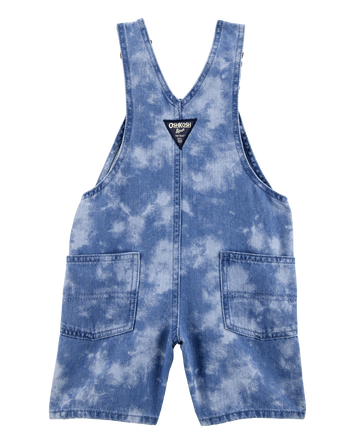 Toddler Flag Print Tie Dye Shortalls - Blue, 