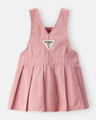Baby Pleated 100% Cotton Jumper Dress - Pink, image 2 of 4 slides