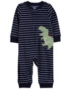 Toddler 1-Piece Dinosaur Fleece Footless Pajamas, image 1 of 4 slides