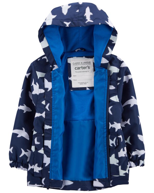 Blue Baby Shark ColorChanging Rain Jacket