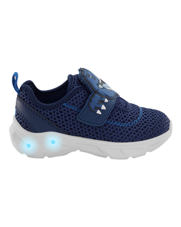 Toddler Dinosaur Light-Up Athletic Sneakers - Navy, 