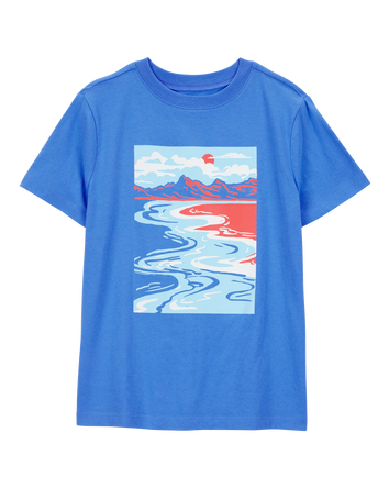 Kid Scenic Beach Short-Sleeve Graphic Tee - Blue, 