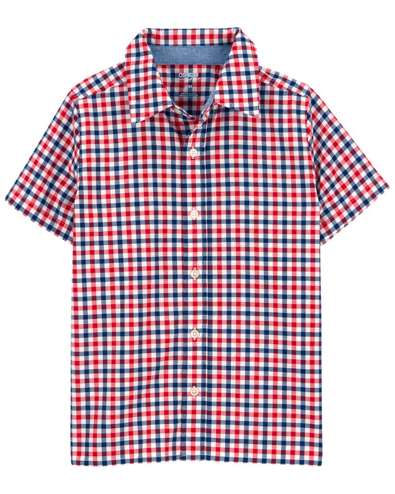 Kid Plaid Button-Front Shirt, image 1 of 3 slides