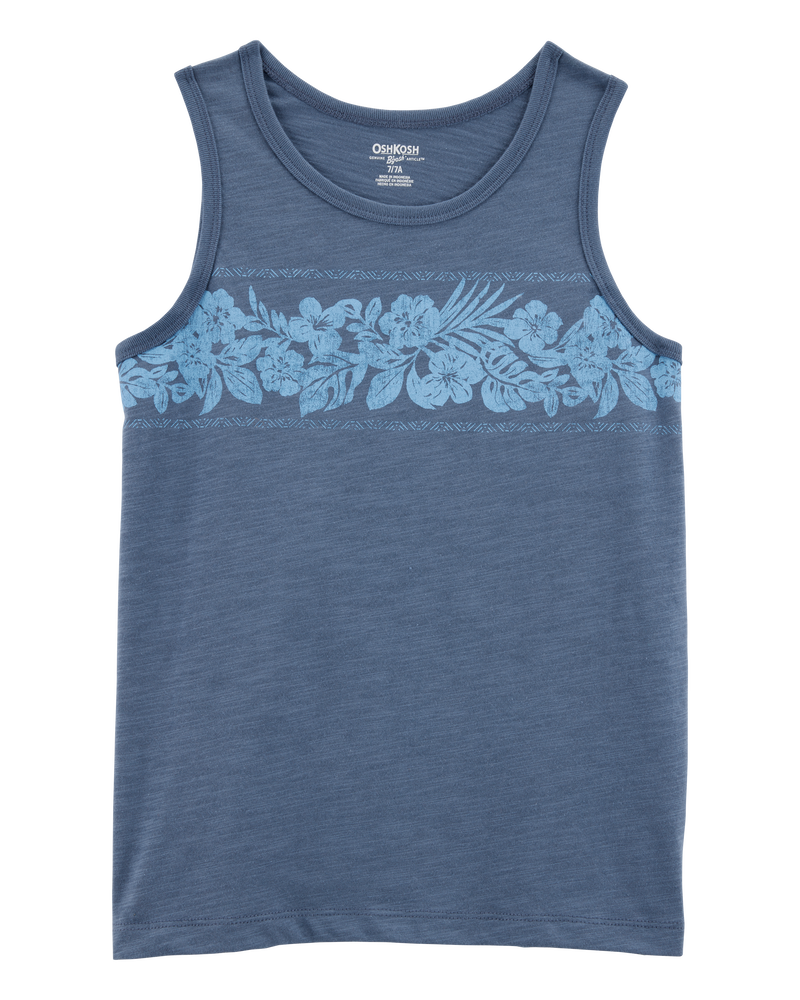Kid Tropical Print Tank - Blue, image 1 of 3 slides