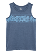 Kid Tropical Print Tank - Blue, image 1 of 3 slides