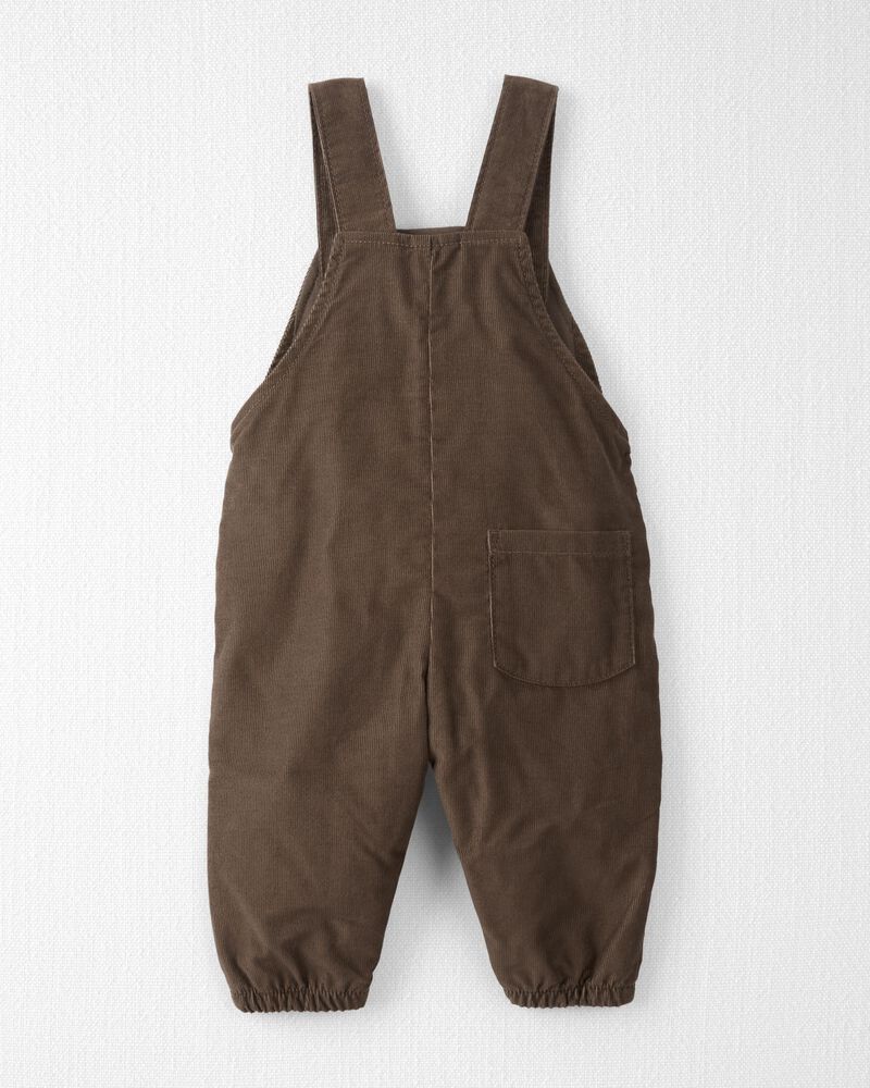 Baby Organic Cotton Corduroy Overalls in Brown, image 2 of 5 slides