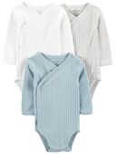Multi - Baby 3-Pack Side-Snap Bodysuits