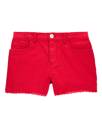 Kid Iconic Eyelet Shorts - Red, 