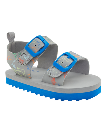 Toddler Strappy Casual Sandals - Grey/Blue, 