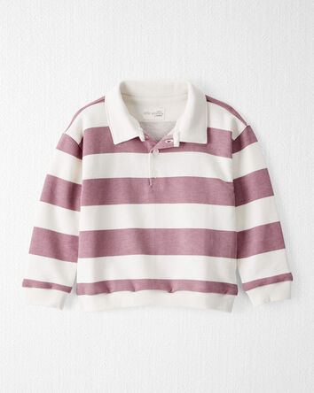 Toddler Boy Organic Cotton Henley Top in Stripes, 