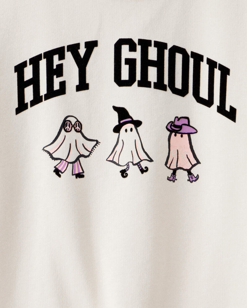Kid Halloween Hey Ghoul Pullover Sweatshirt - Ivory, image 2 of 3 slides