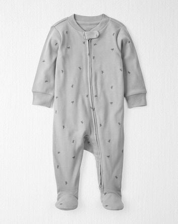 Baby Organic Cotton Sleep & Play Pajamas in Bows, 