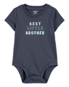 Baby Best Little Brother Short-Sleeve Bodysuit - Blue, image 1 of 3 slides