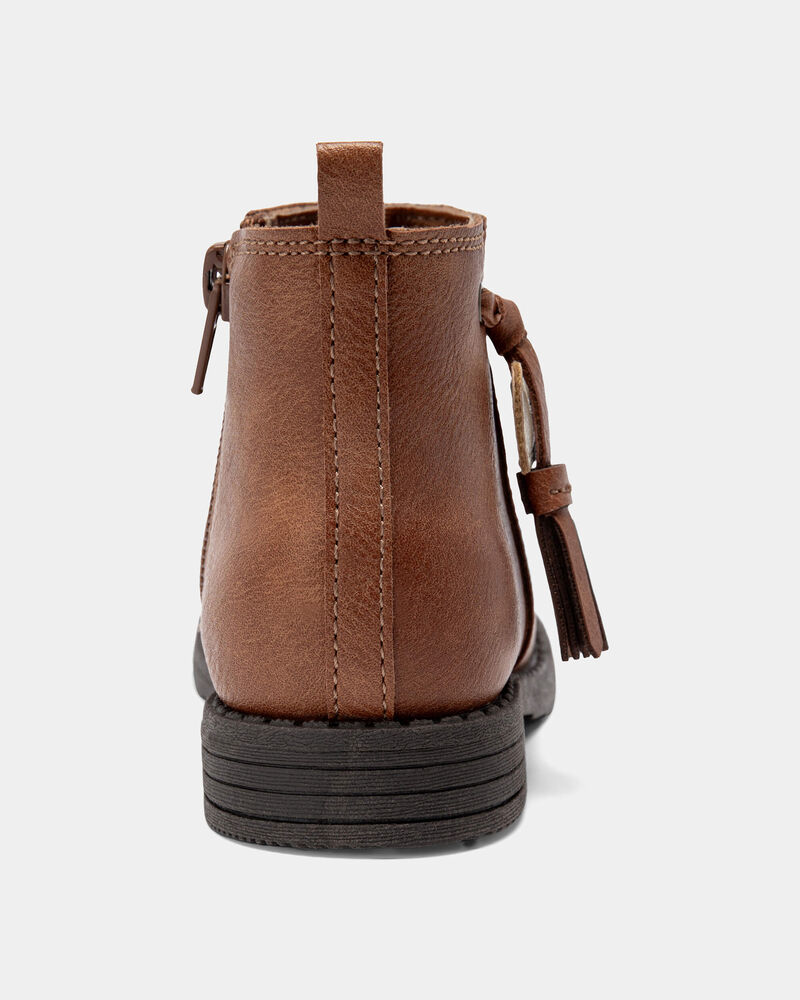 Toddler Girl Tassel Zip-Up Boots - Brown, image 3 of 6 slides