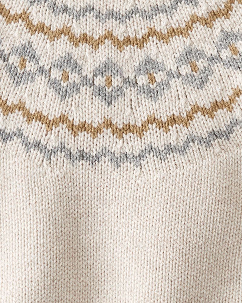 Baby Organic Cotton Fair Isle Chunky Sweater, image 3 of 4 slides