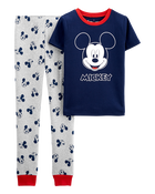 Kid 2-Piece Mickey Mouse 100% Snug Fit Cotton Pajamas, image 1 of 3 slides