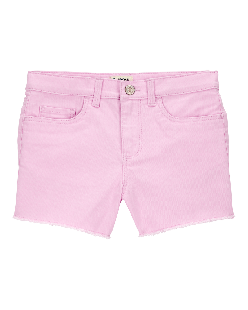 Kid Iconic Raw Hem Shorts - Pink, image 1 of 4 slides