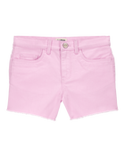 Kid Iconic Raw Hem Shorts - Pink, image 1 of 4 slides