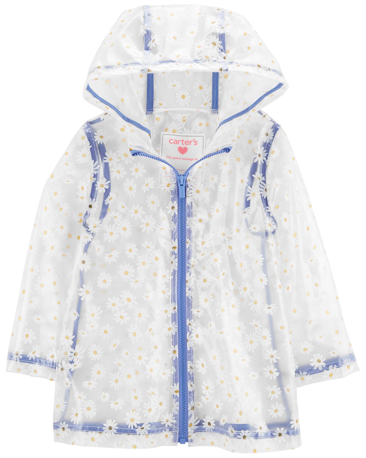 White/Blue Toddler Carter's Translucent Rain Coat