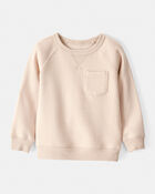 Toddler Boy Solid Fleece Long-Sleeve Sweatshirt - Khaki, image 1 of 3 slides
