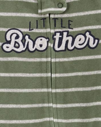 Baby Little Brother Zip-Up Fleece Sleep & Play Pajamas, 
