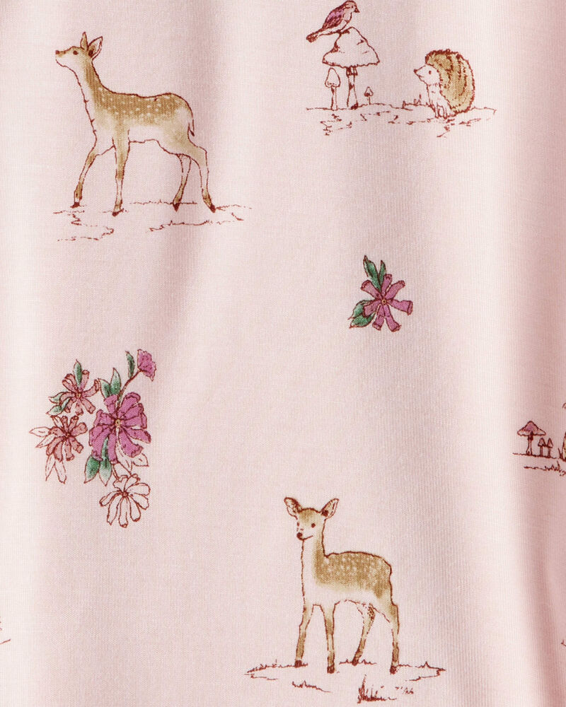 Baby Girl 2-Pack Deer & Floral Print PurelySoft Long-Sleeve Multipack Bodysuits - Burgundy/Pink, image 5 of 7 slides
