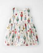 Baby Girl Organic Cotton Dress in Nutcracker Print, image 1 of 6 slides