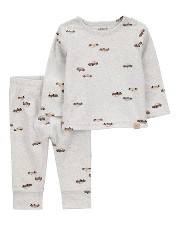 Baby 2-Piece Car Print Long-Sleeve Tee & Pant Set, 