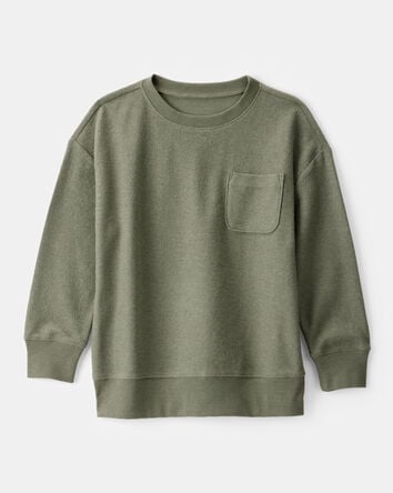 Boys French Terry Pullover Sweatshirt - Green, 