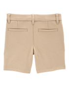 Toddler 2-Pack Ponte Knit Uniform Shorts - Khaki, image 3 of 6 slides