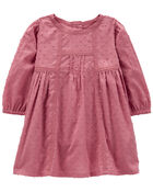 Baby Swiss-Dot Crochet Trim Dress, image 1 of 4 slides