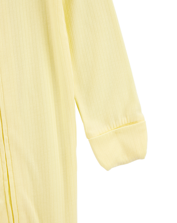 Baby Solid 2-Way Zip PurelySoft Convertible Foot Sleep & Play Pajamas - Yellow, 